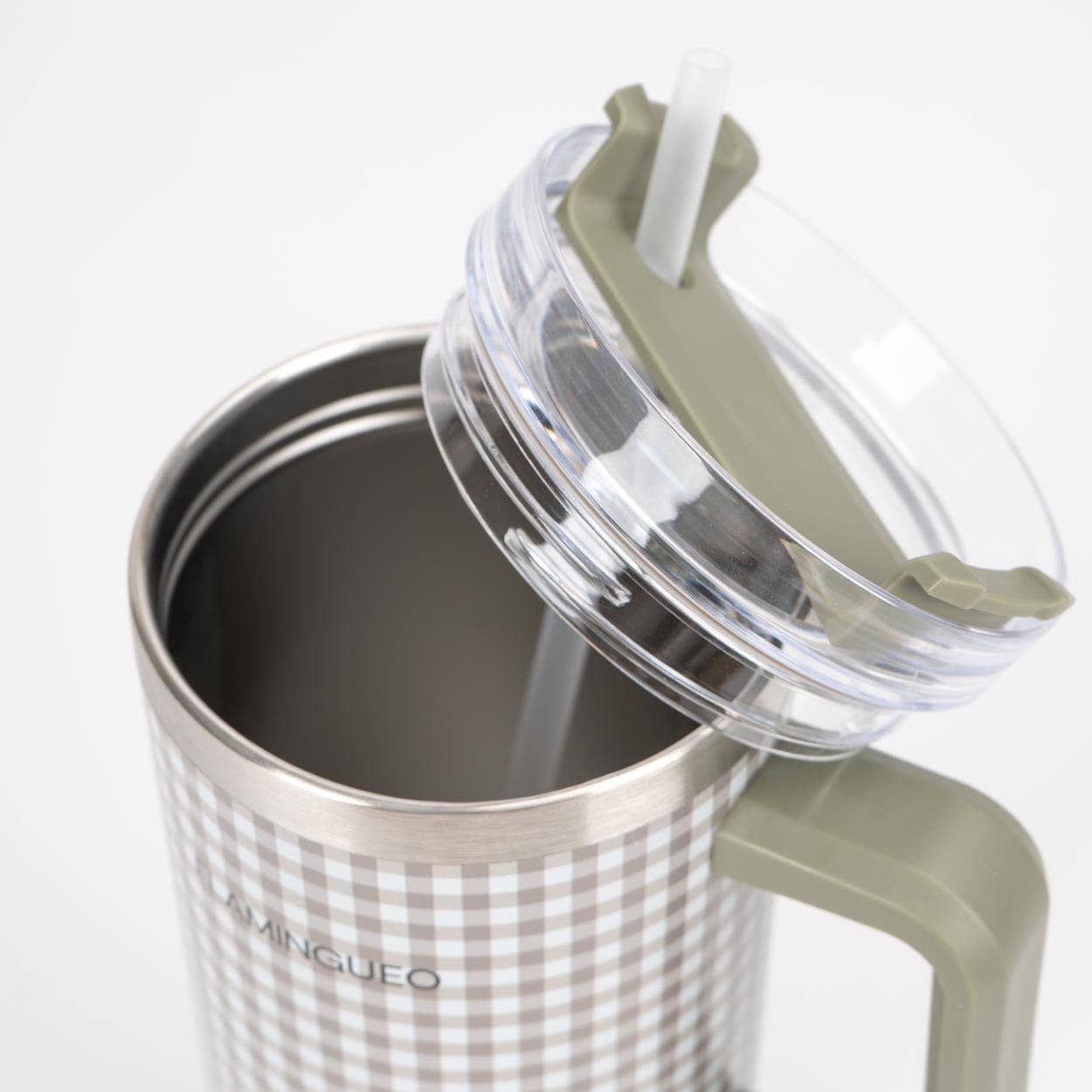 Flamingueo - Wholesale Insulated Mug/Tumbler - Botella térmica de acero inoxidable vichy caqui2