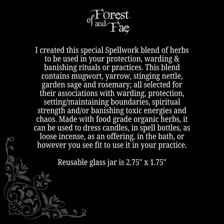 of Forest and Fae - Wholesale Meditation Supplies - Protection Spellwork Herb Blend • for warding and banishing2