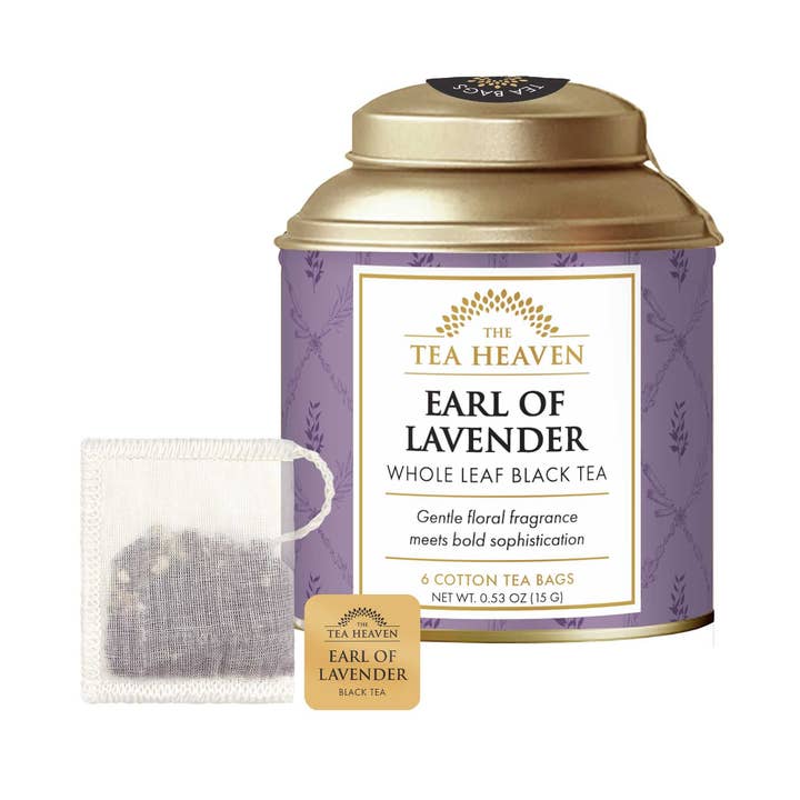 Earl of Lavender Mini Tea Bag Canister for wholesale by The Tea Heaven