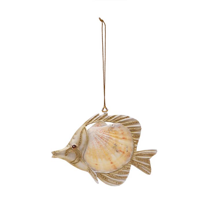Ornement de poisson corail de Noël et coquillage pour la vente par C&F Home
