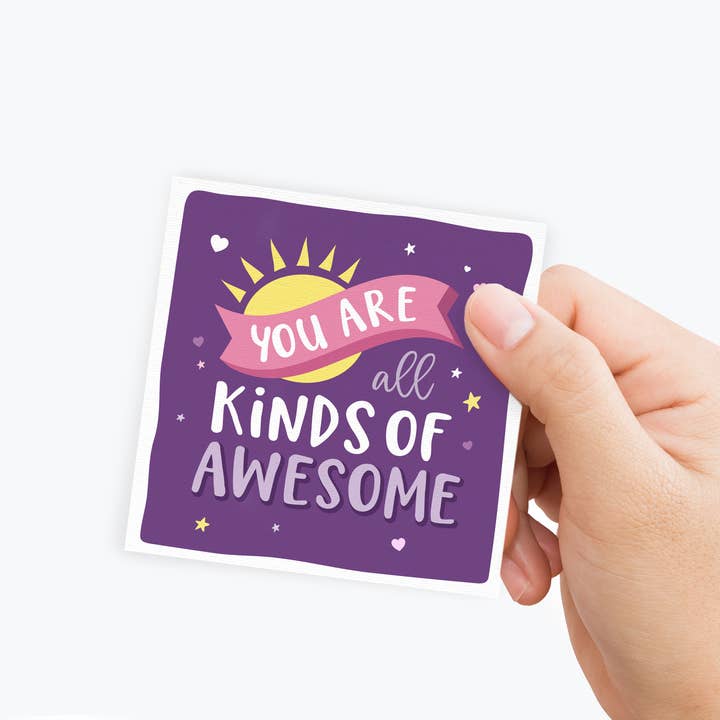Mini Positivity Card - You are all kinds of Awesome for wholesale by Kreate Paper Co.