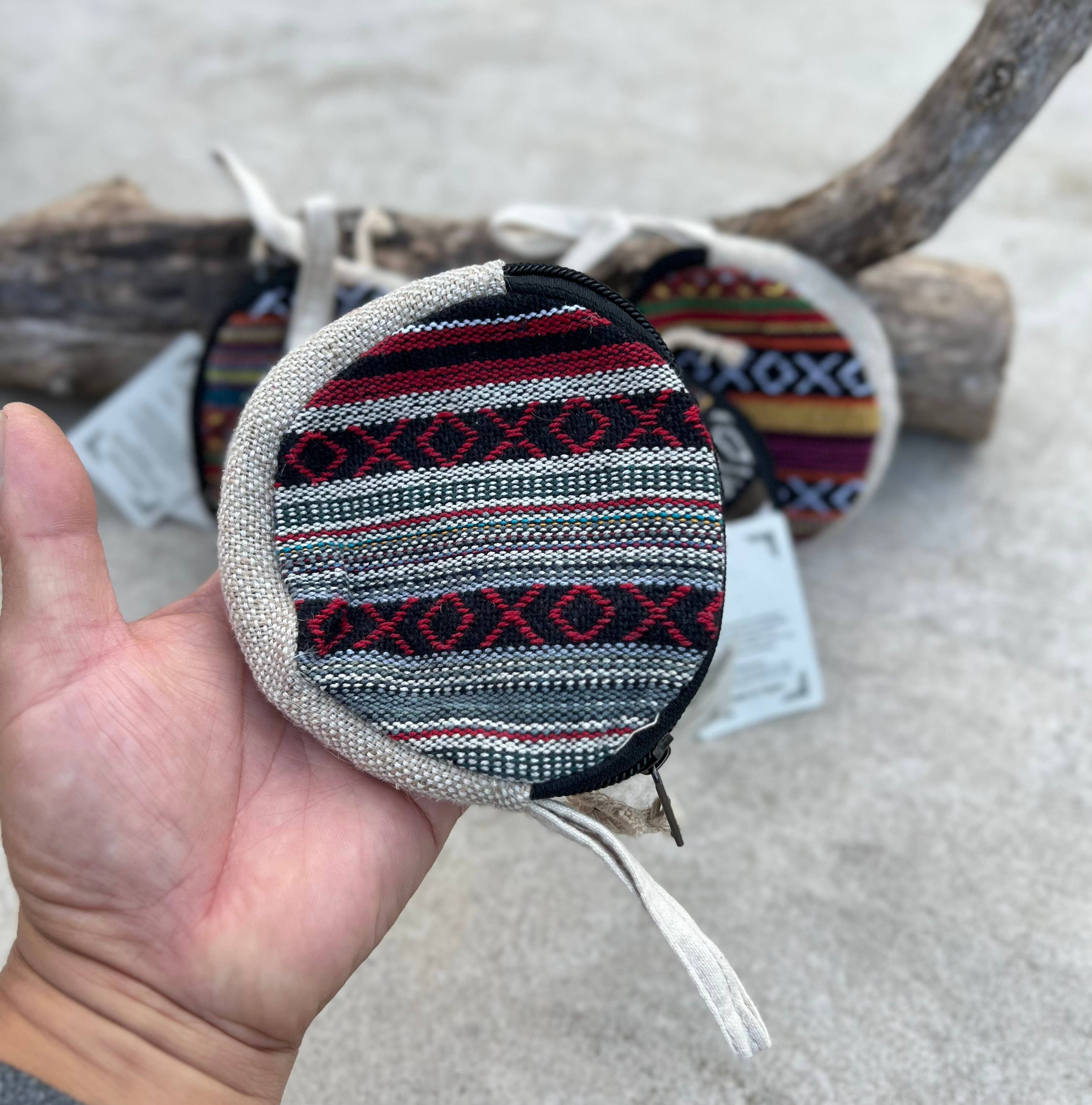 Lungta Imports – Engroshandel Møntpung - Dame – Hamp 2 lommer lynlås møntpung, tegnebog, makeuppose7