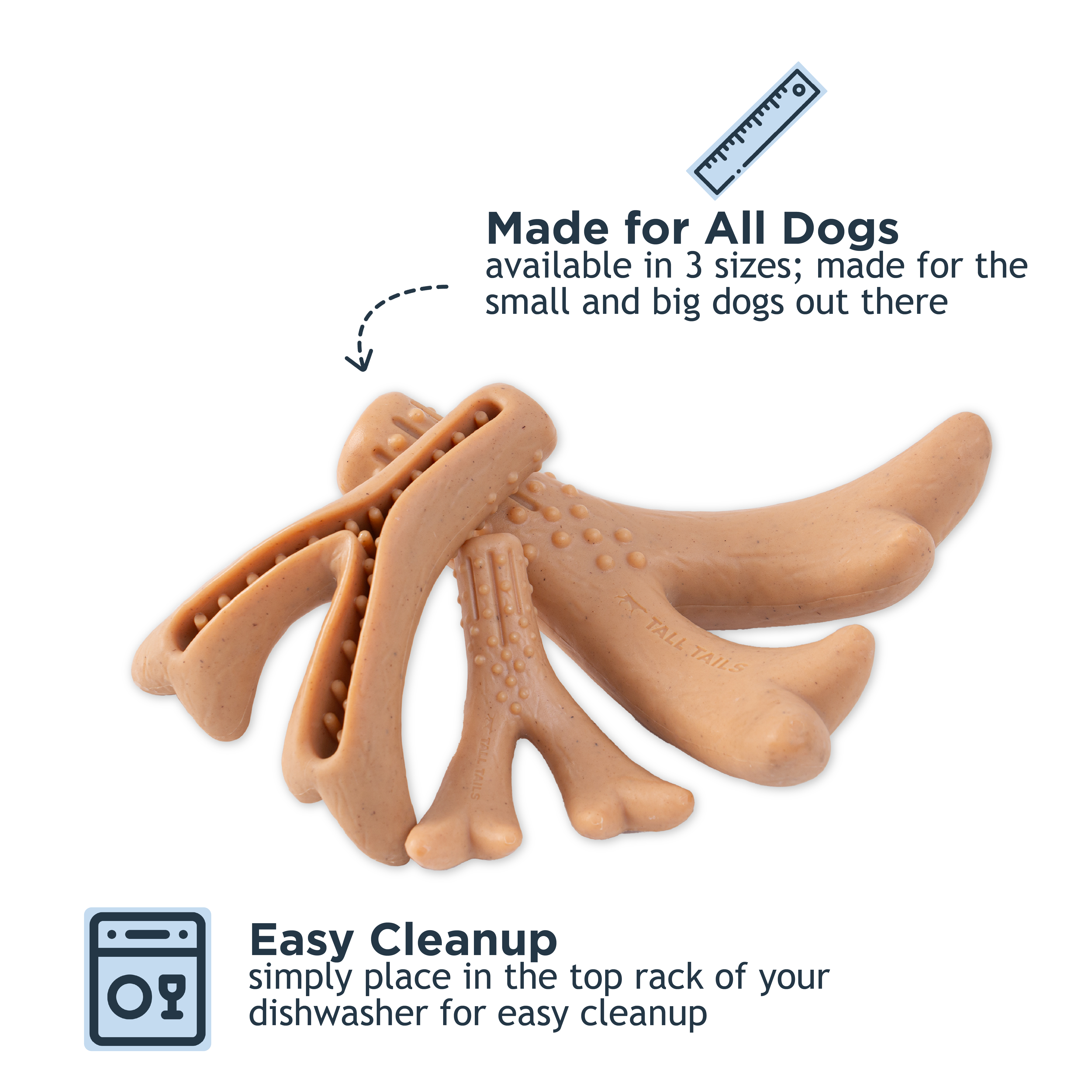 Tall Tails - Wholesale Pet Chew Toy - Dog - Peanut Butter-Scented Antler Chew Dog Toy - Medium3