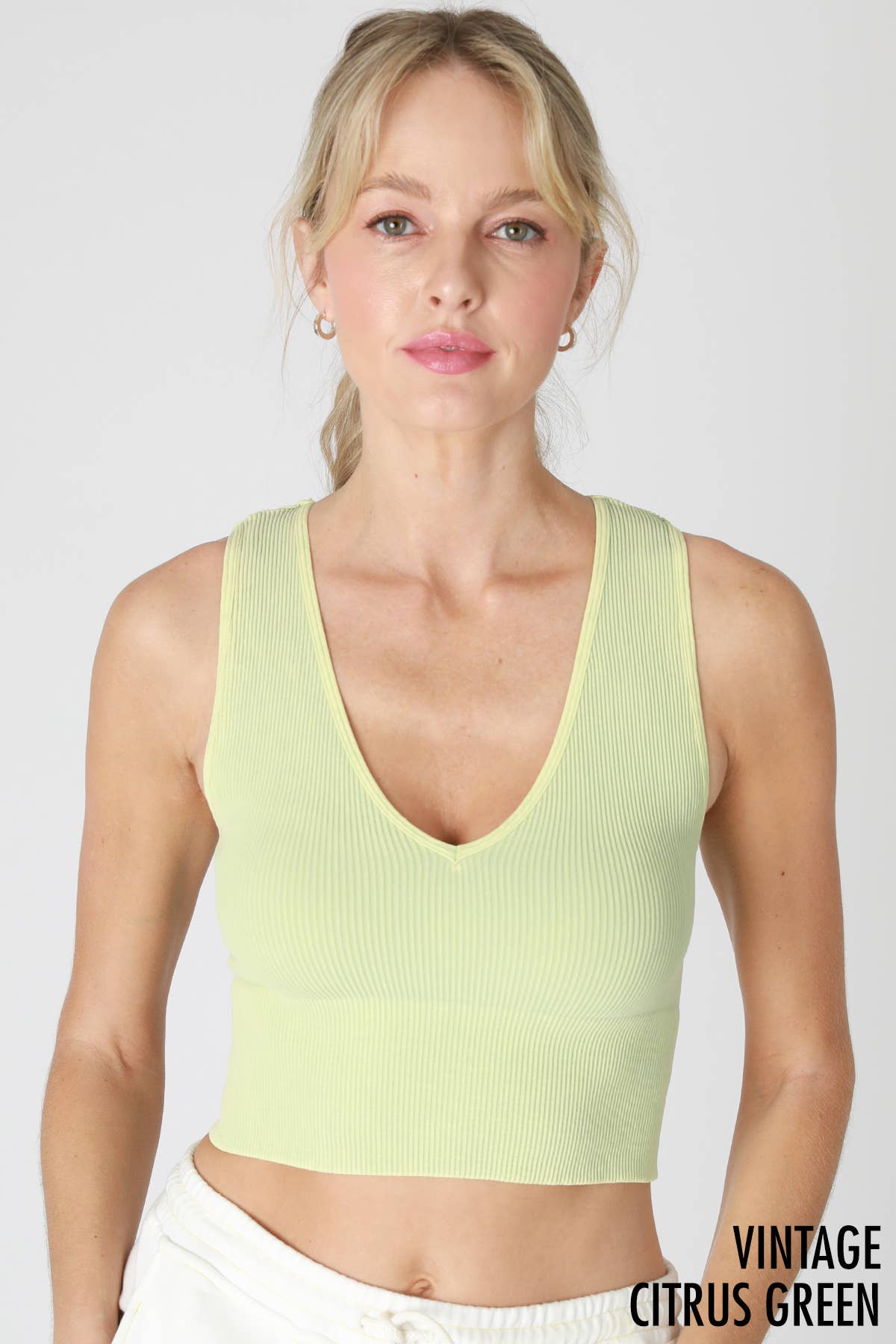 NIKIBIKI - Wholesale Knit Top - Women's - NS8192 - Vintage Plunge V-Neck Seamless Crop Top23