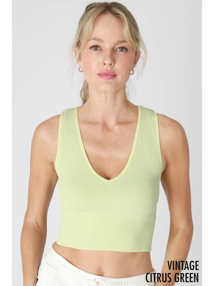 NIKIBIKI - Wholesale Knit Top - Women's - NS8192 - Vintage Plunge V-Neck Seamless Crop Top23