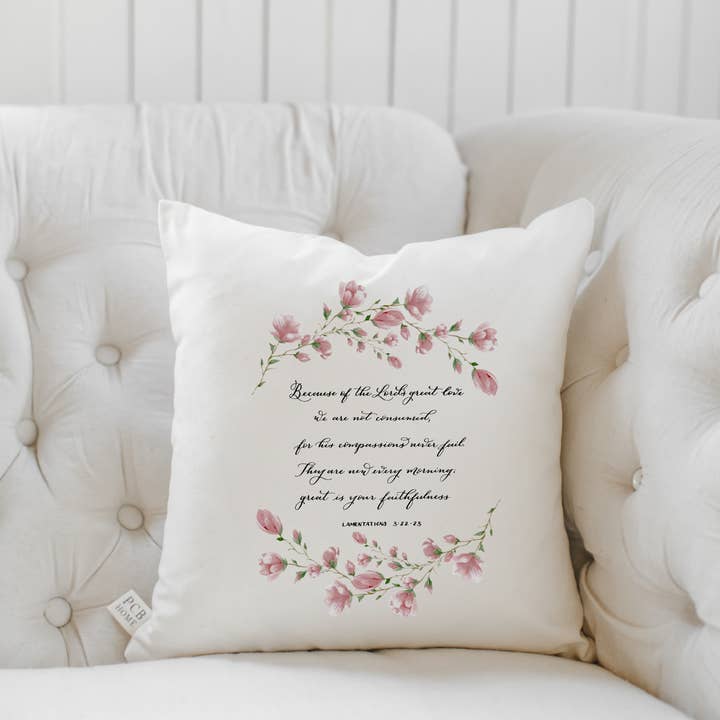 Lamentations 3 Square Pillow for wholesale by DWELL Home Shoppe