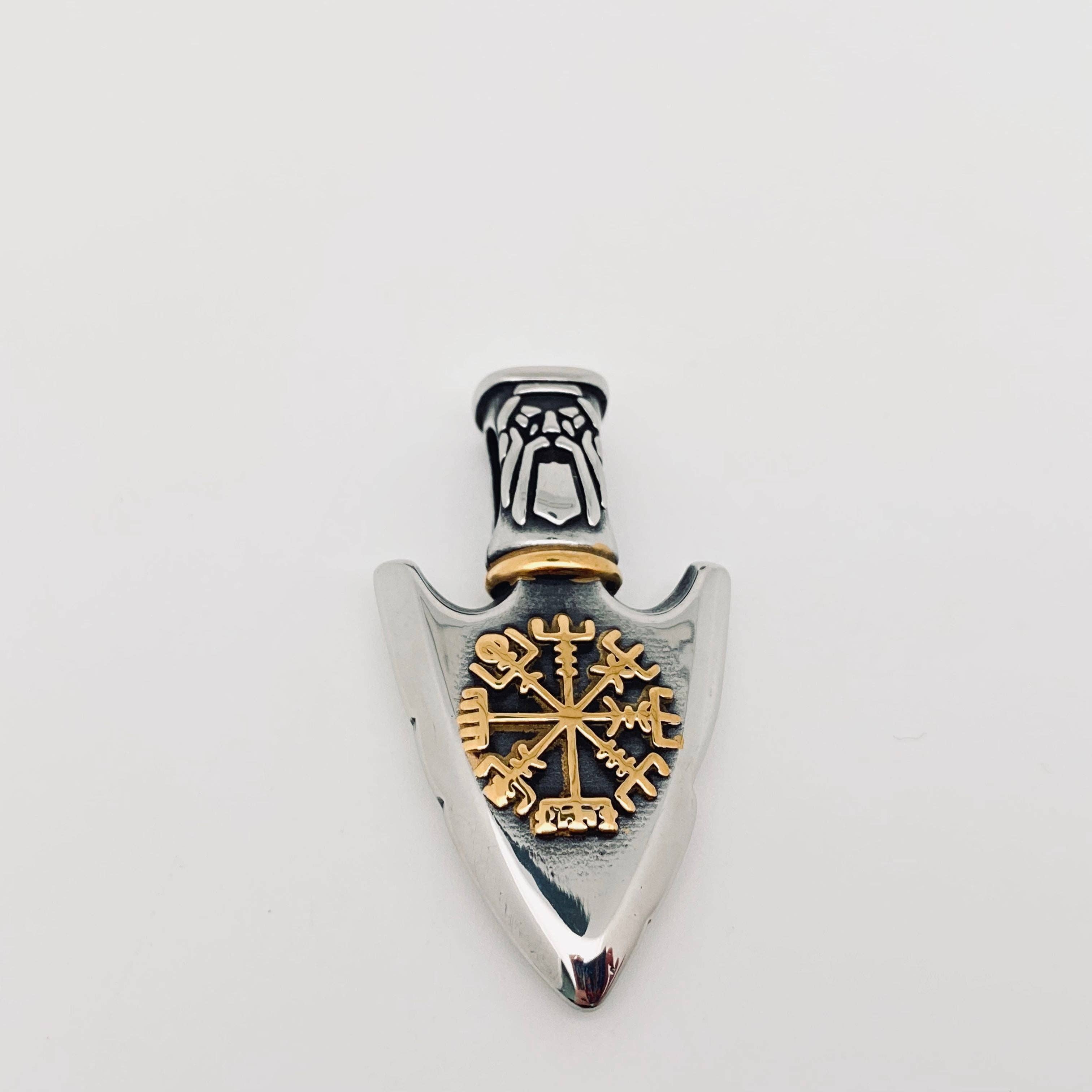 Mio Queena – wholesale Individuell berlock/hänge – Viking Compass Arrow Valknut Charm i rostfritt stål - MJ/MN0