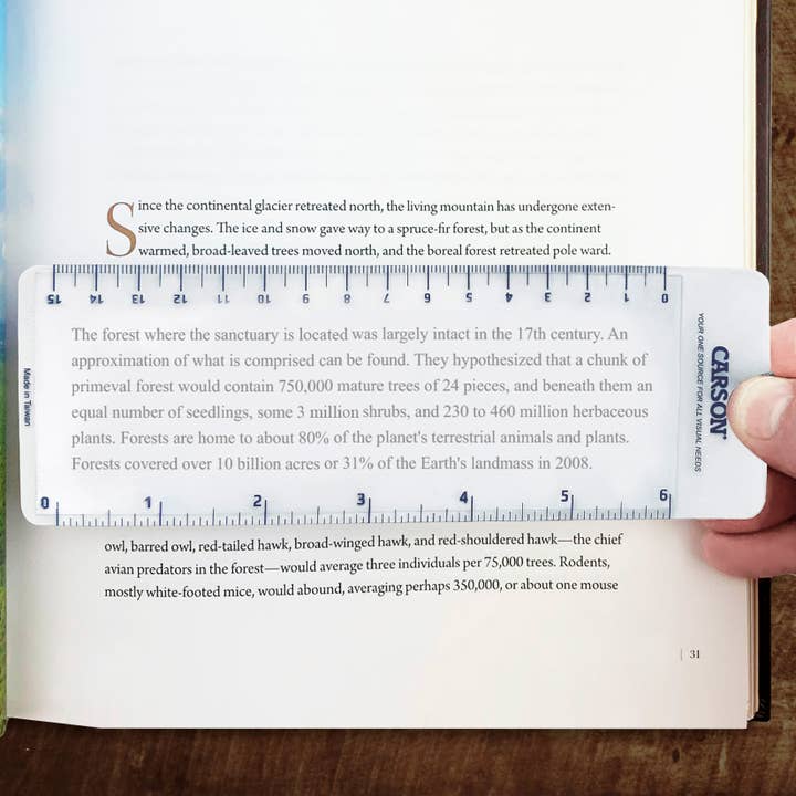 3x Bookmark Magnifying Glass with a 6-Inch Ruler and Tassel for wholesale by Carson