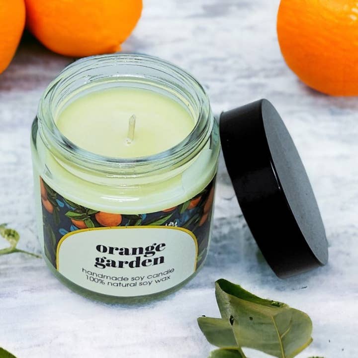 Natural Orange Garden Scented Soy Candle for wholesale by EthnicNatur