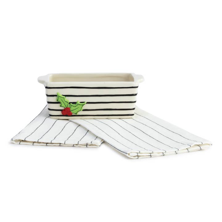 DEMDACO - Wholesale Towel Set - Mini Loaf Pan with Towel Set - Holly Berry