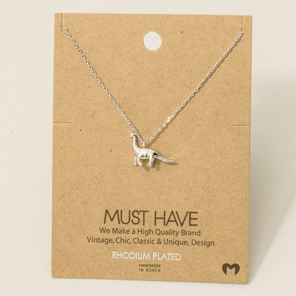Fame Accessories - Wholesale Pendant/Charm Necklace - Gold Dipped Brachiosaurus Dinosaur Pendant Necklace4