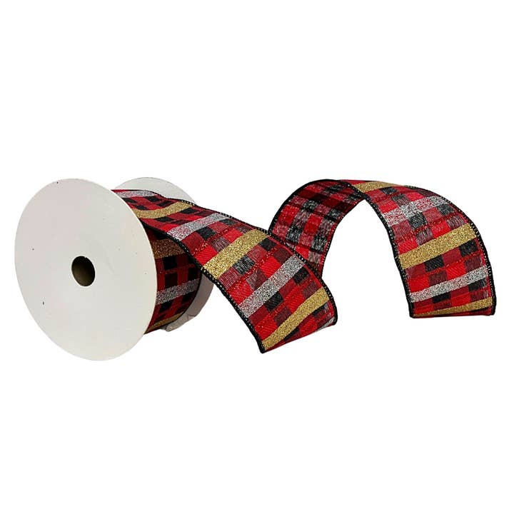 Nutcracker Suite Suite Striped Check Ribbon for wholesale by David Christopher's Collection