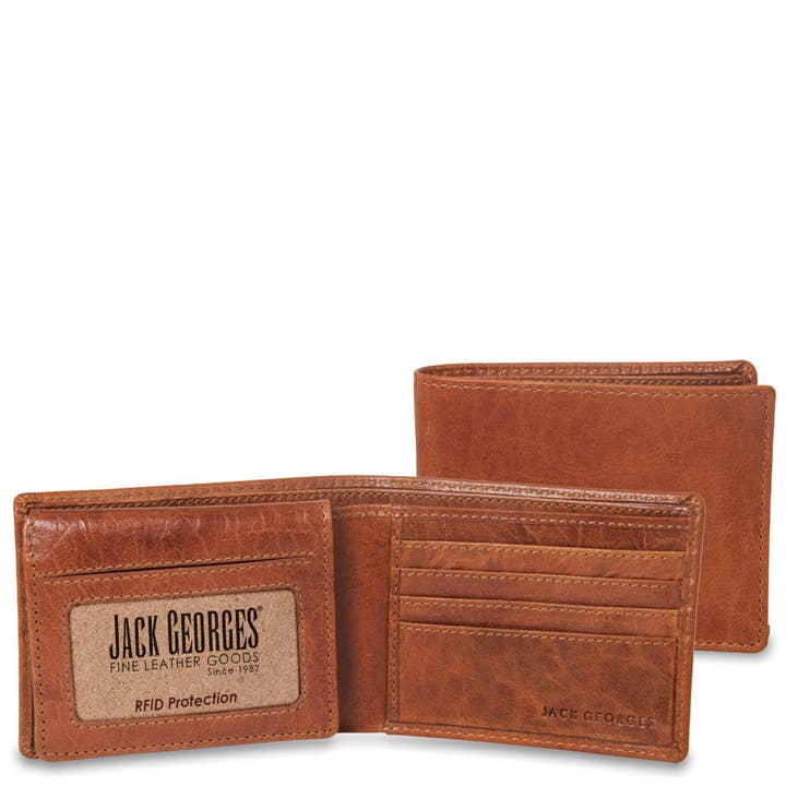 Jack Georges Leather Goods – wholesale Wallet - Men’s – Voyager Bifold Wallet with ID Flap #73022