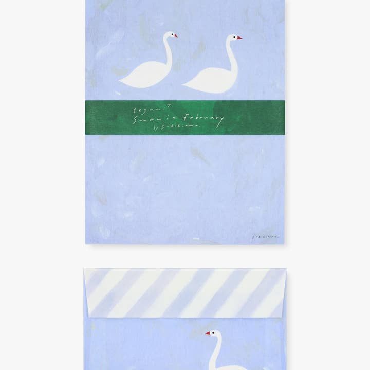 Her Winter Flowers - Wholesale Stationery/Notecard Set - Writing Set - Swan in February2