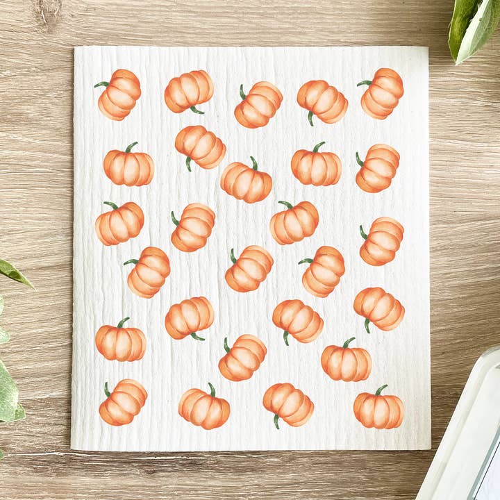 Pompoenpatroon - Zweedse vaatdoek voor wholesale door Lissi Designs