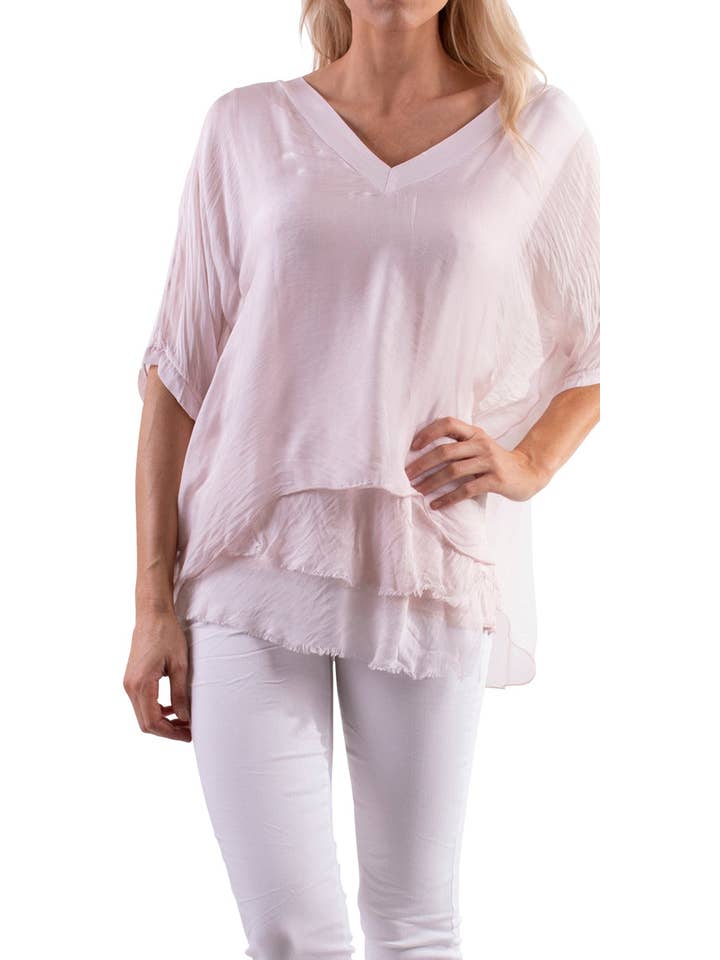 Gigi Moda - Wholesale Kaftan - Women's - Raw Edges V-Neck Kaftan42