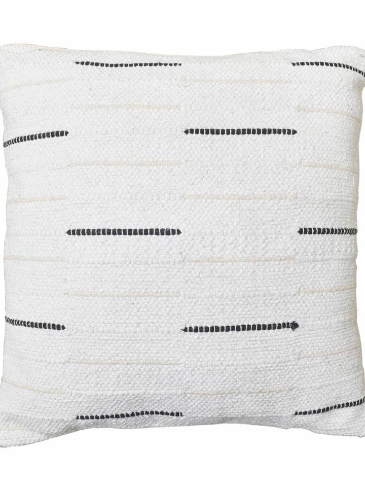 Cuscino imbottito in poliestere di cotone intrecciato a mano bianco e nero per la vendita all'ingrosso da parte di Tiramisu