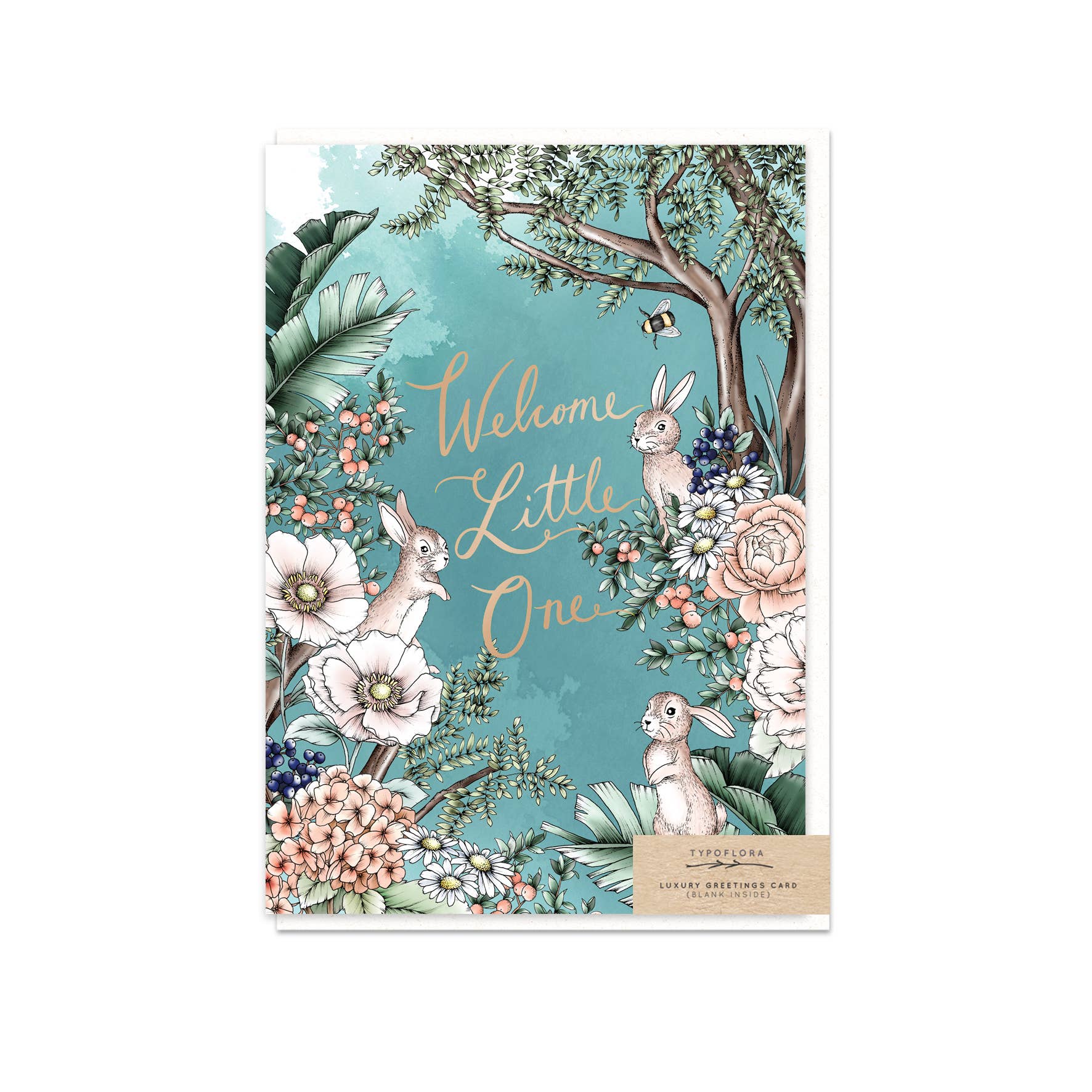 Typoflora - Wholesale Baby card - Bunny Little One Card