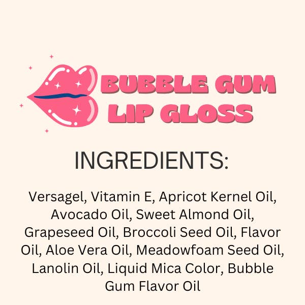 Cleo Nala - Wholesale Lip Gloss - Bubble Gum Lip Gloss | Gift for Her | Beauty Gift