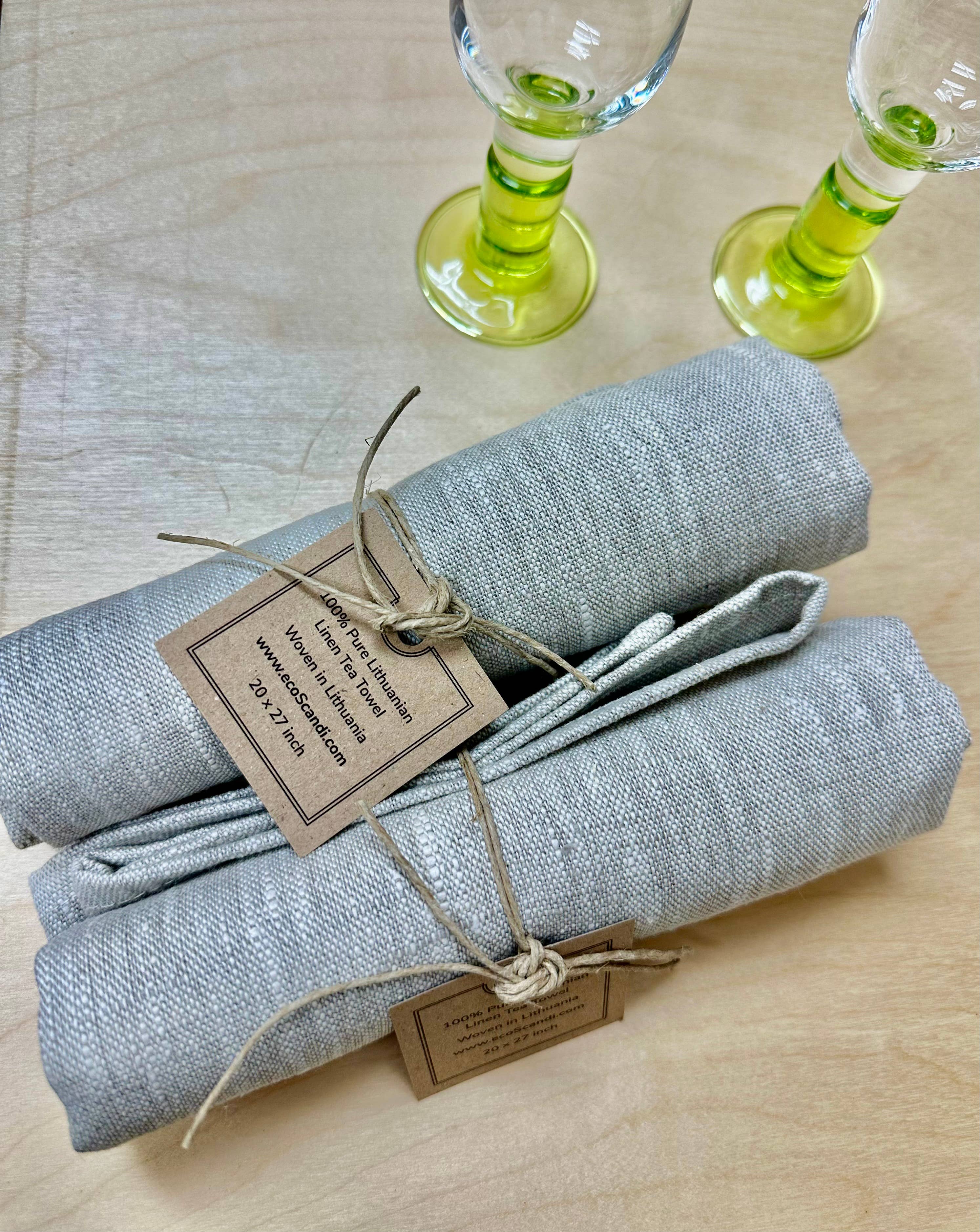 Trendy Tripper - Wholesale Tea Towel - 100% Pure Lithuanian LINEN Tea Towel Natural White Melange5