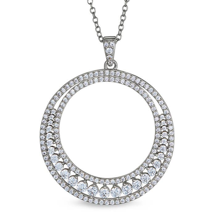 Micropavé à deux rangées en argent sterling avec finition platine, grand pour la vente par Kelly Waters