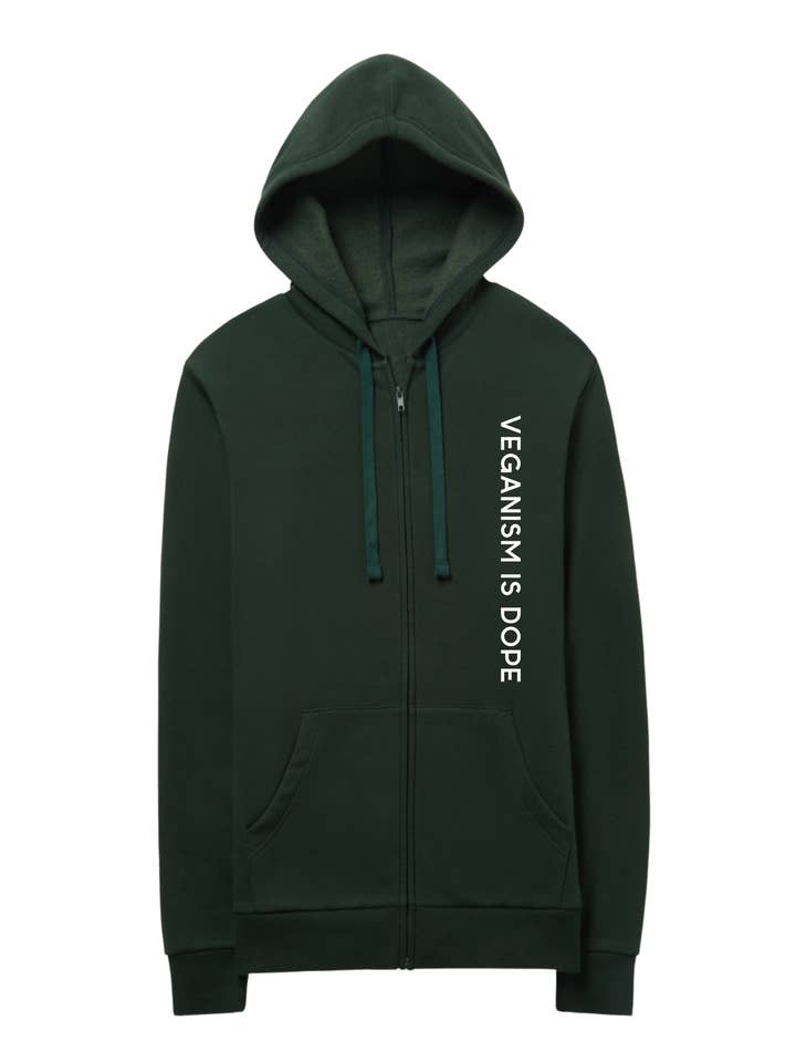 Veganism Is Dope Recycled Zip-up Hoodie for wholesale by Eco Royale