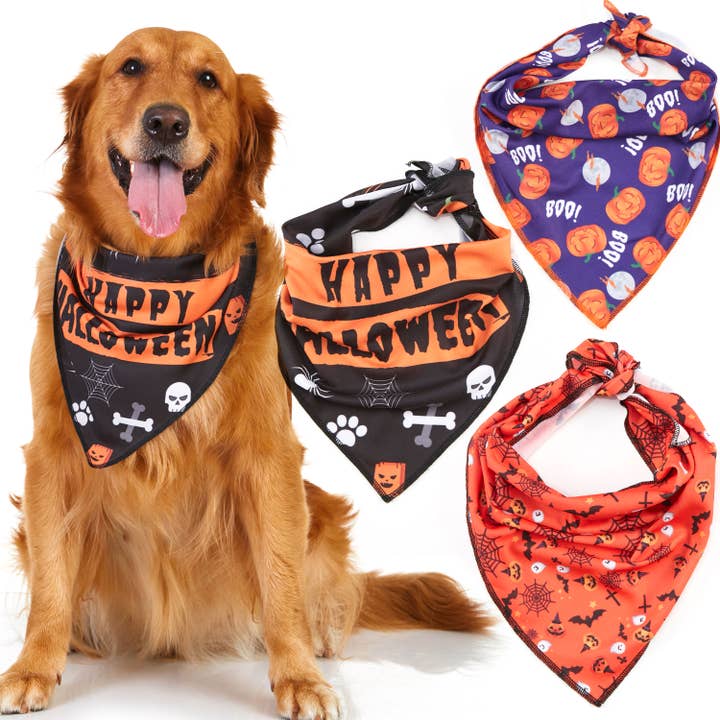 Halloween Dog Bandanas, 3 Pack for wholesale by Odi Online