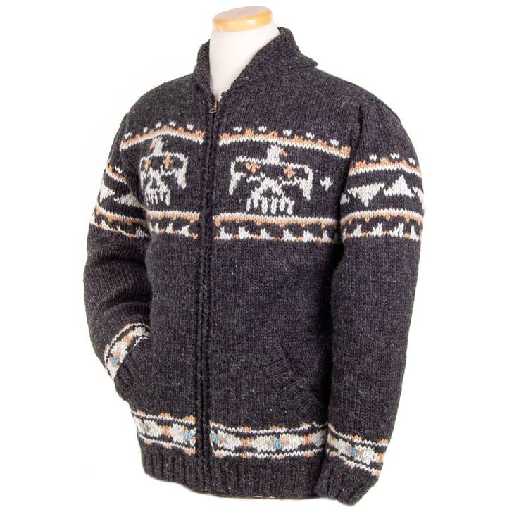 Lost Horizons Knitwear – Ships from USA - Vente Pull en maille – homme - Veste-pull Aigle avec motif Thunderbird