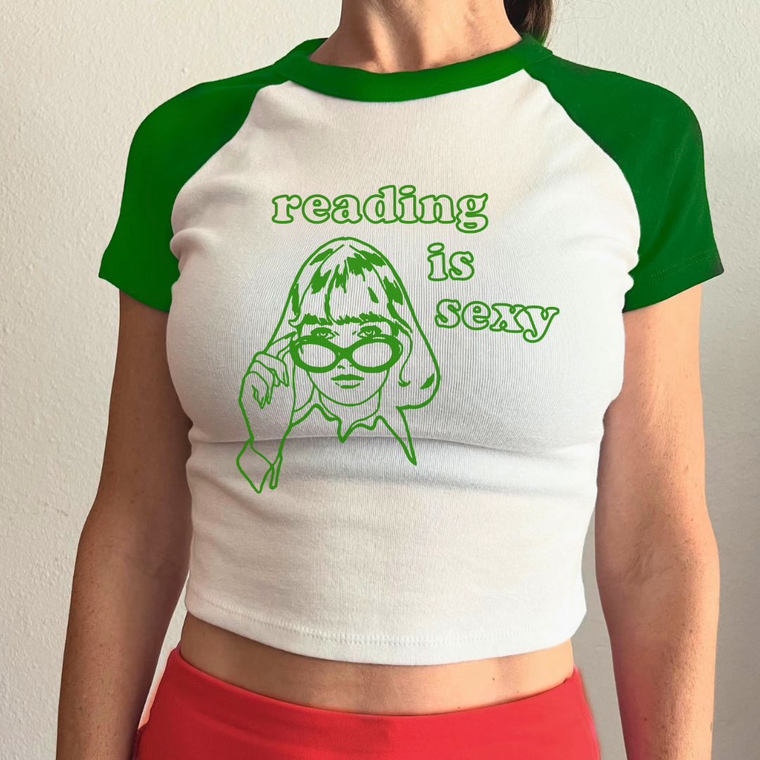 Letters and Lucy – wholesale Screen printed t-shirt – Women′s – Reading is Sexy *Gilmore Girls* Baby Tee0