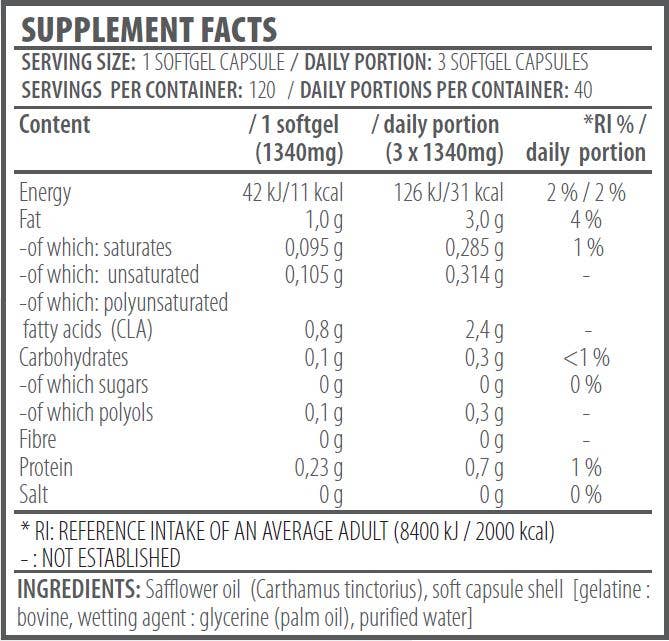 BMXX Sports Nutrition - Wholesale Oral Supplement/Vitamin - CLA - 1000mg - 120 caps1