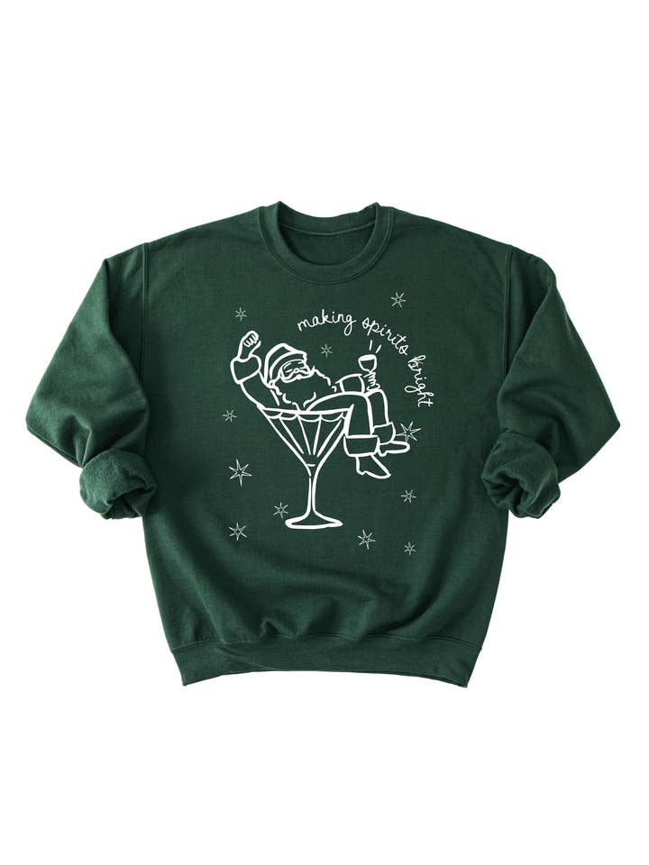 SBG Co. - Wholesale Graphic Sweatshirt - Women's - Making Spirits Bright Tee or Pullover1