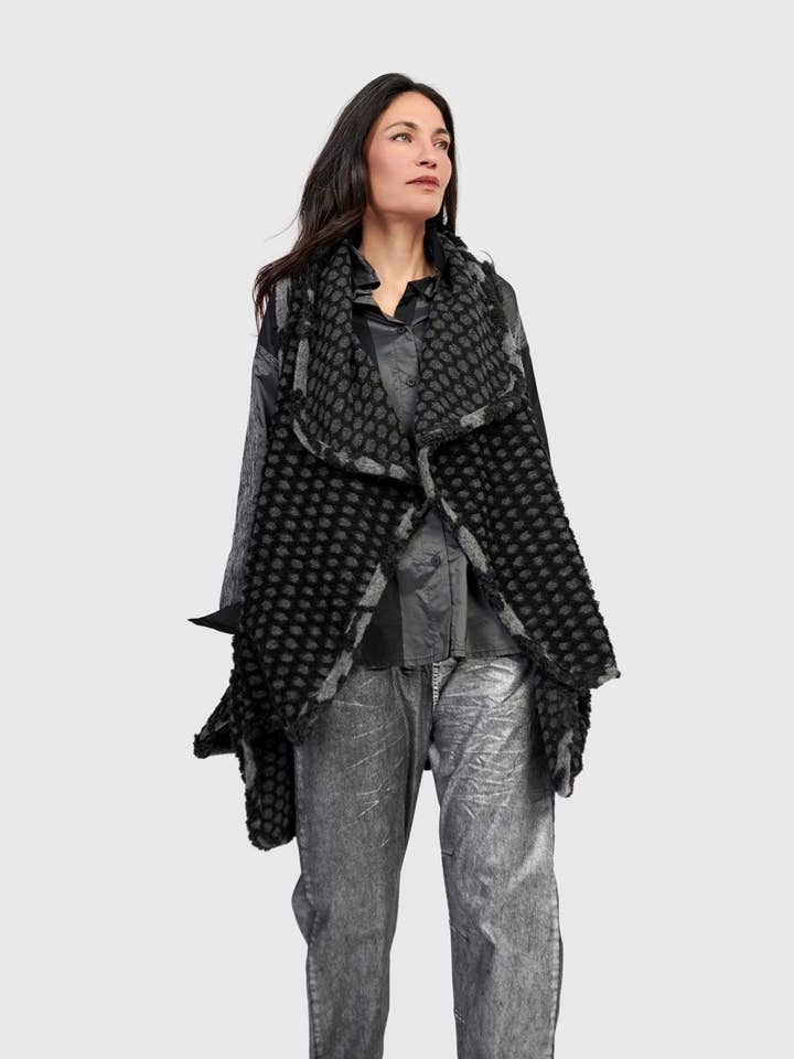 Ashen Cozy Draped Vest, Net for wholesale by Alembika