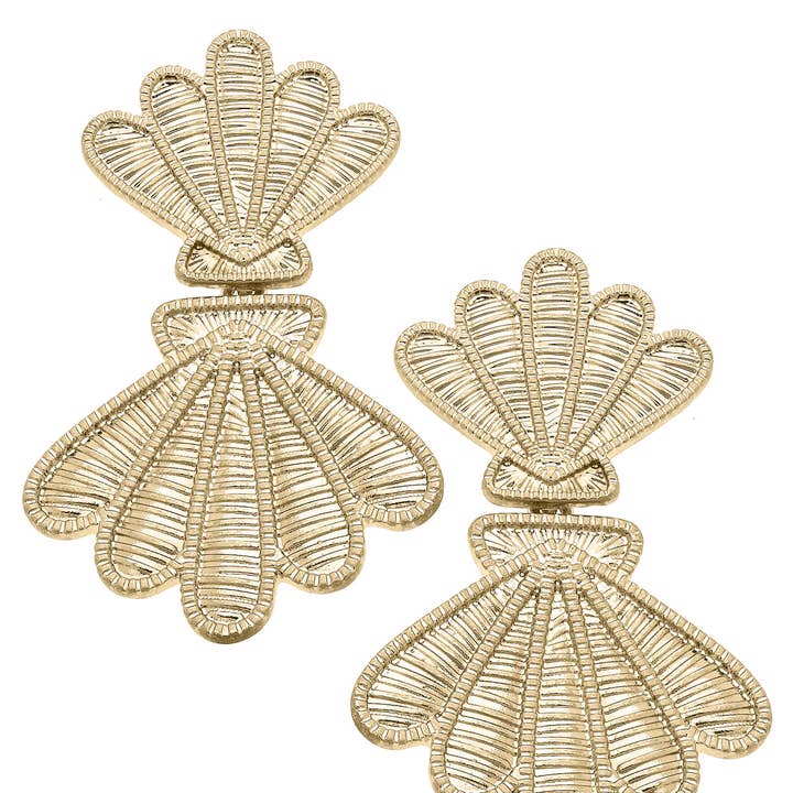 Orecchini Scultorei in Vimini Shelia in Colore Naturale per la vendita all'ingrosso da parte di Canvas Style