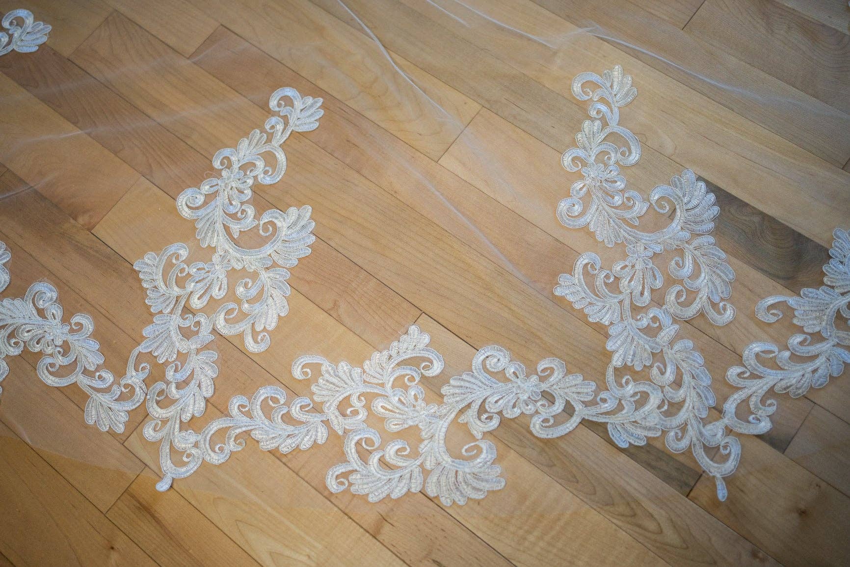 Brides and Belts - Wholesale Veil - Women's - Off-White Cathedral Handmade Lace Veil3