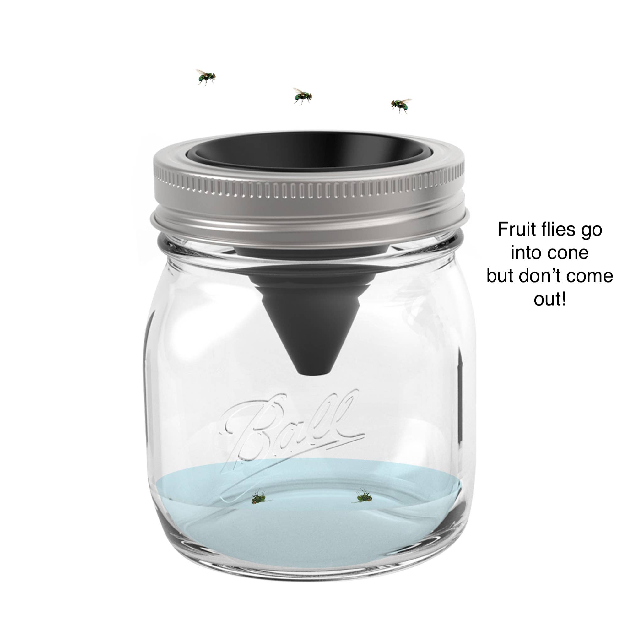 Fox Run Brands – wholesale Kitchen tool/gadget – Jarware Silicone Fruit Fly Trap, Regular Mouth Mason Jar4