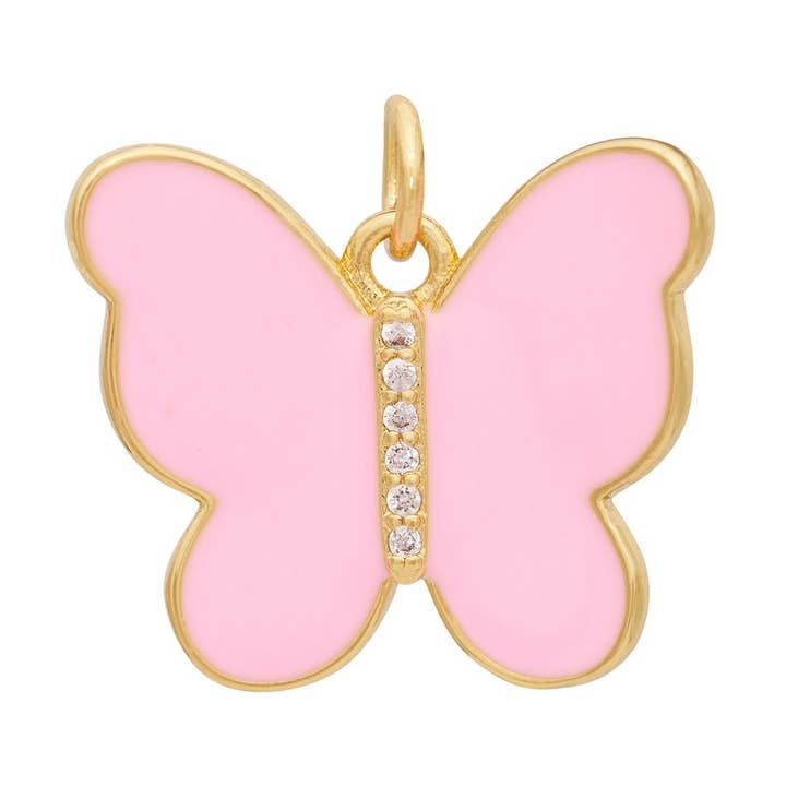 Breloques en forme de papillon en émail en 5 couleurs - Doré pour la vente par The Ends