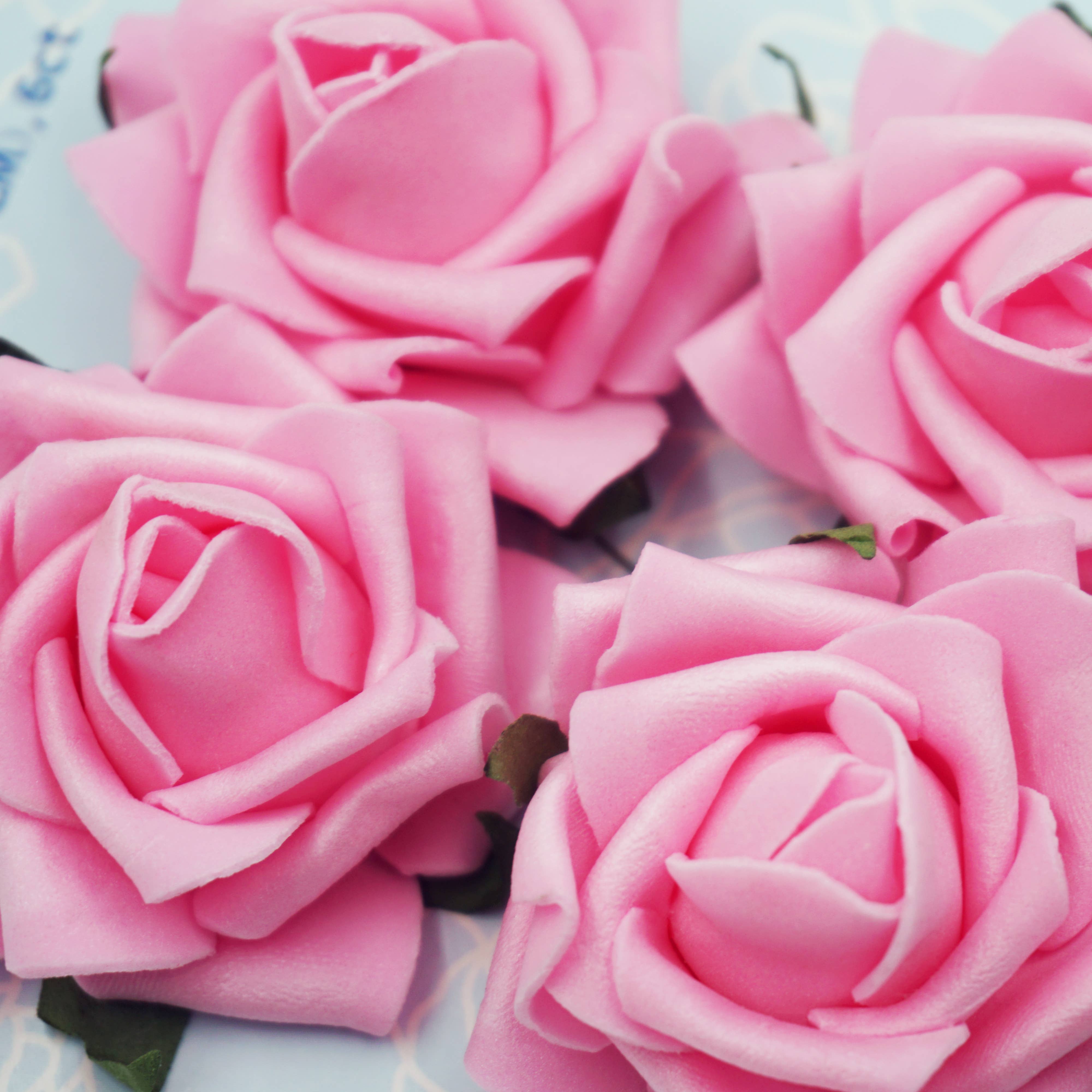 Angels Craft - Wholesale Artificial Flowers - Foam Flowers (Roses) with wire, 2.17" 6-ct1