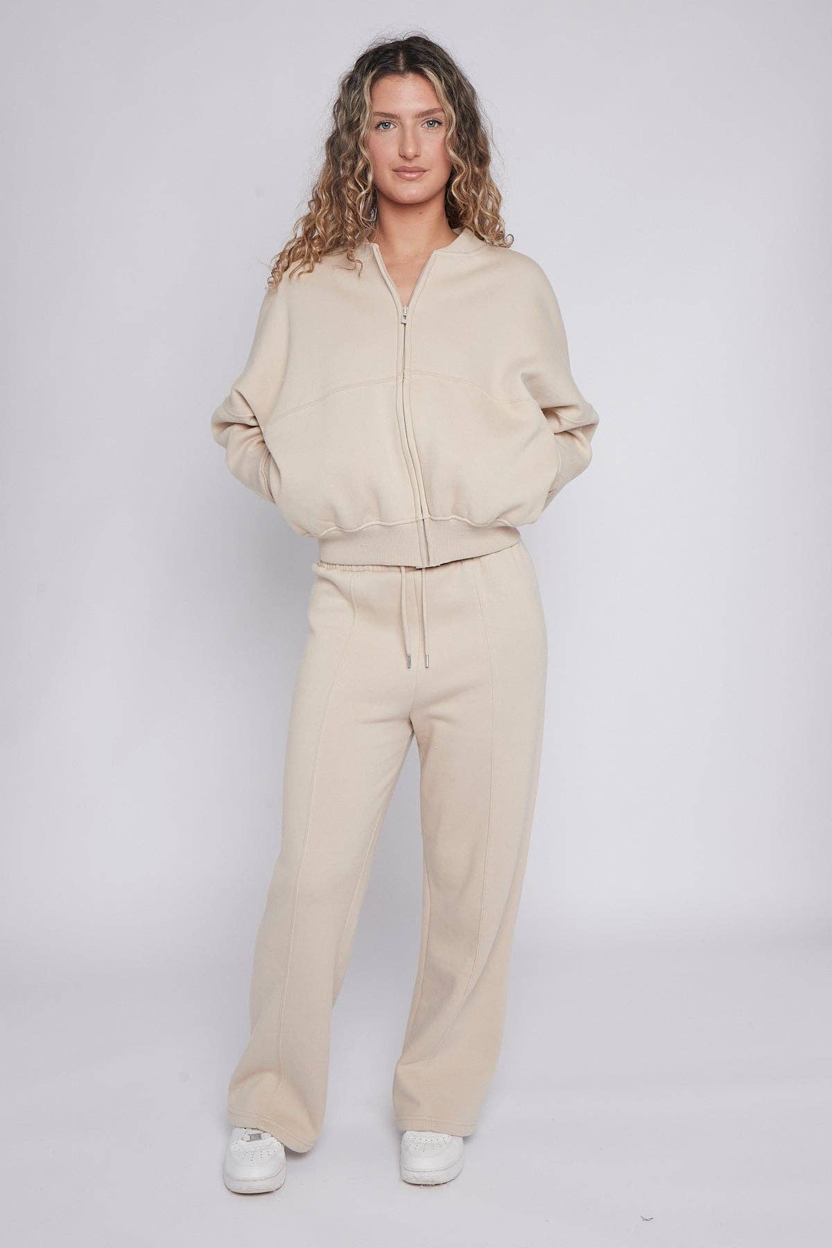 AX Labels - Wholesale Top & Pant Set (NOT Loungewear) - Women's - Oversized Bomber Style Fleece Zipper Co-ord42