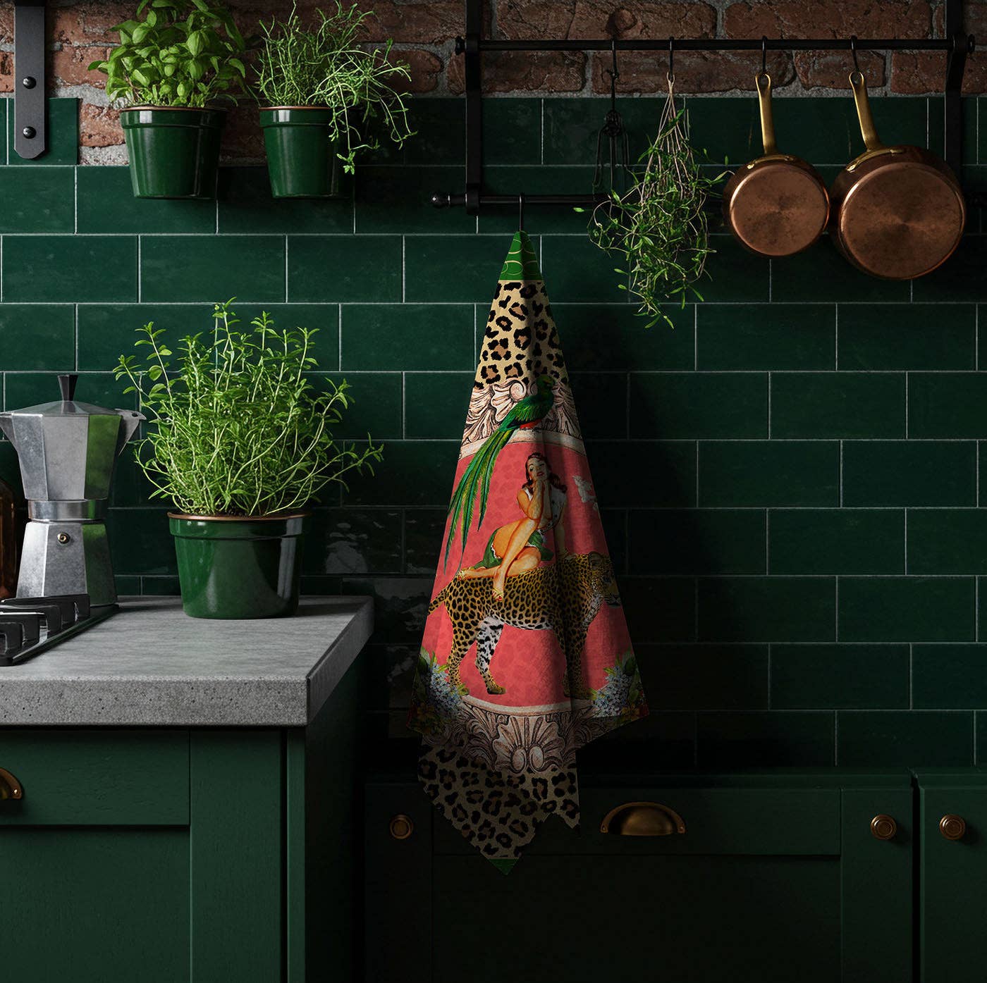 Queen K - Wholesale Tea towel - Alice Retro Glamour 100% Linen Tea Towel7