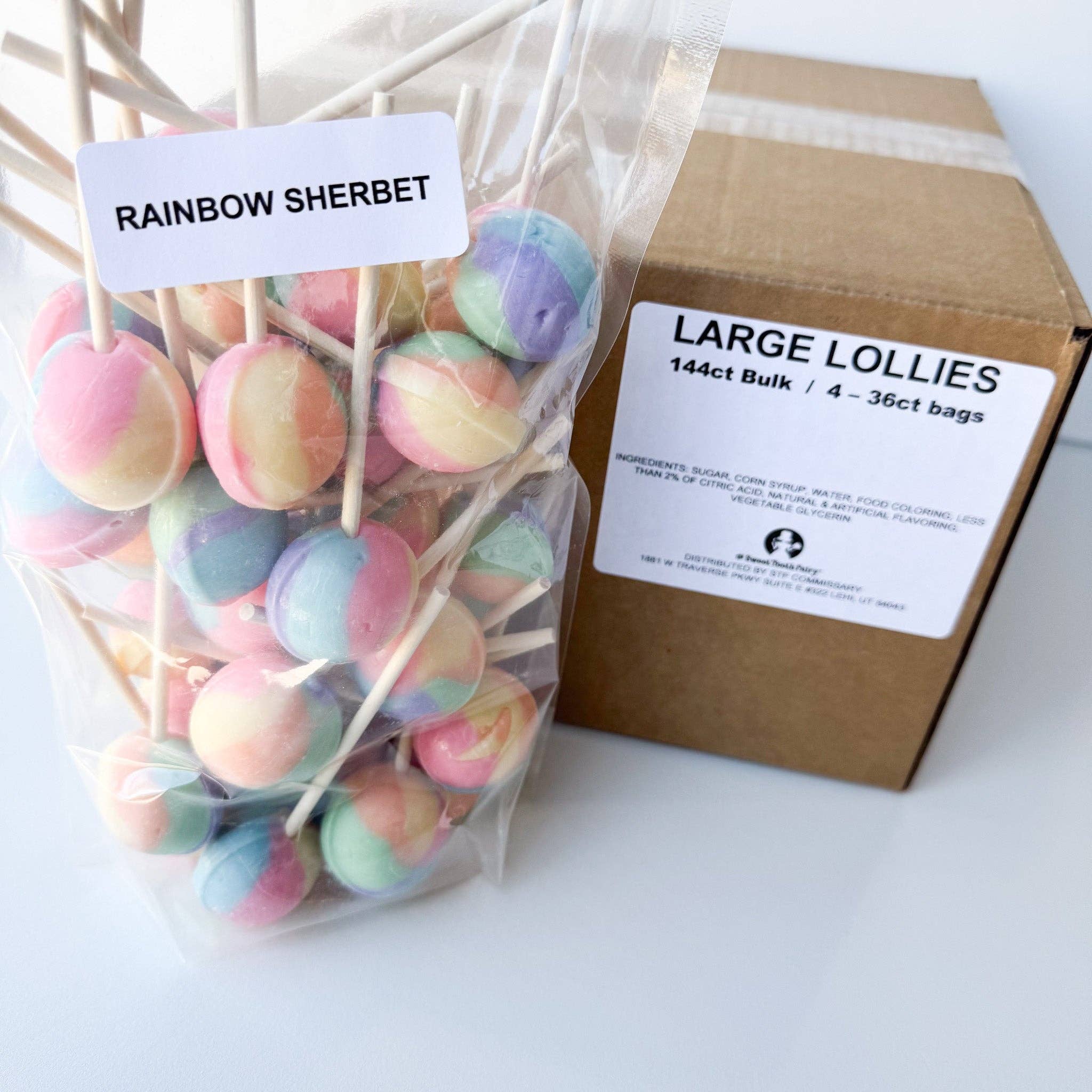 Candy Making Co. - Wholesale Lollipop - Large Lollies: Rainbow Sherbet Lollipop Candy3