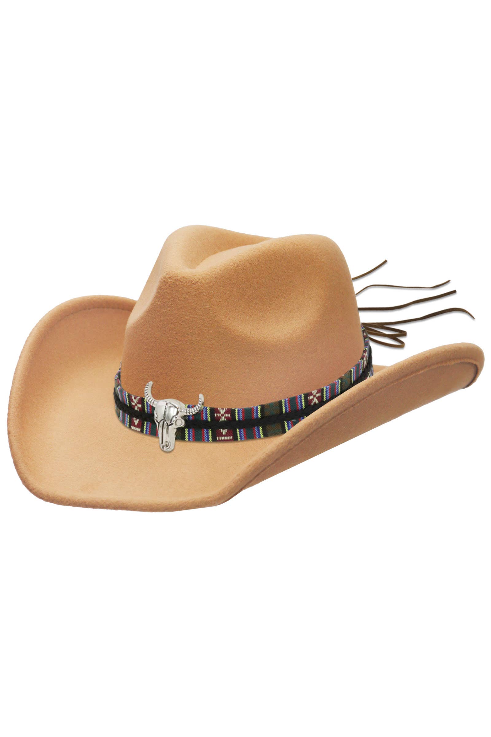 Cap Zone – Chapéu de cowboy - Unissexo por atacado – Chapéu de Feltro Cowboy Cap Zone Tycoon com Aba Relaxada e Fivela Tribal Navajo0