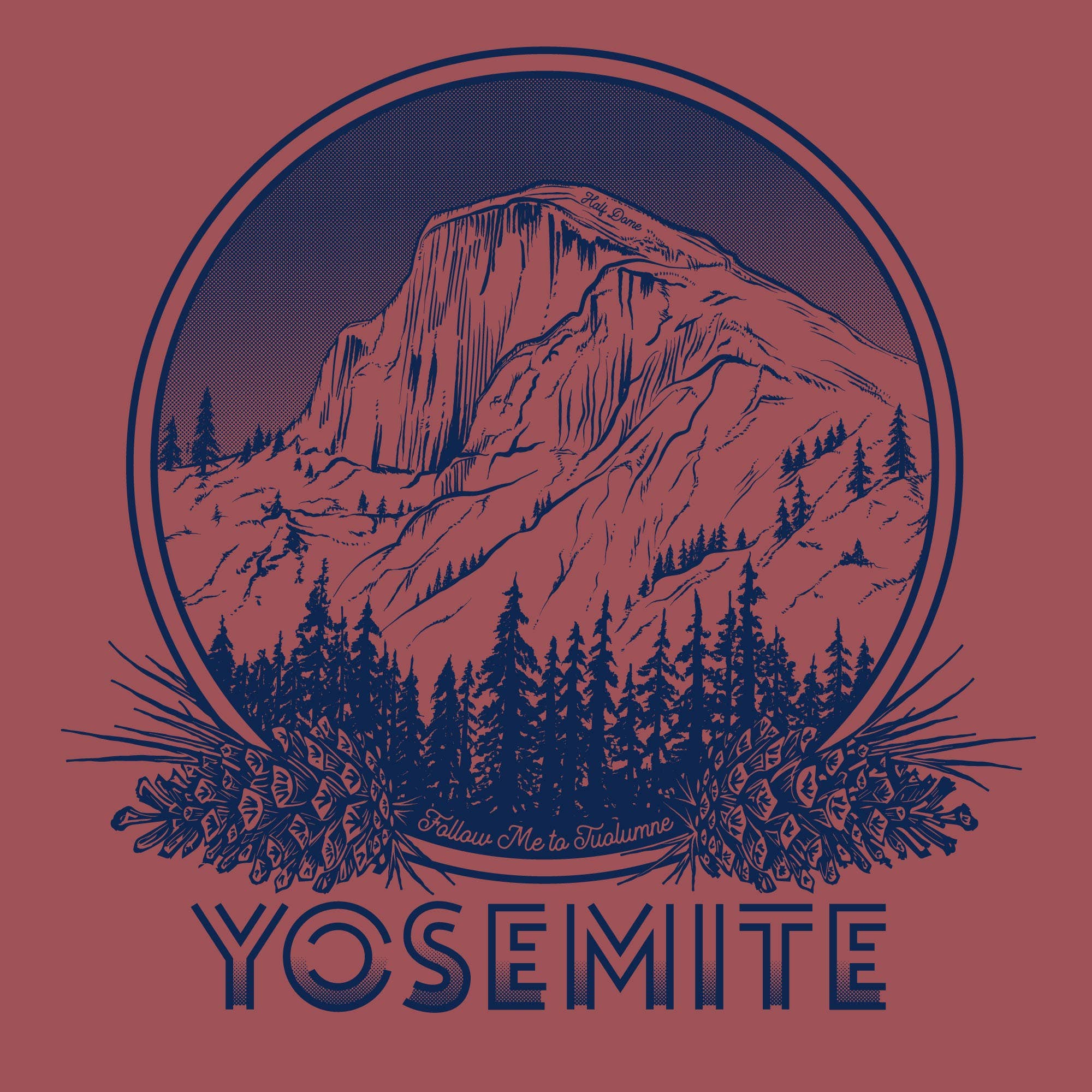 Habilis Supply Co - Venta al por mayor Camiseta serigrafiada - Unisex - Camiseta Yosemite/Half Dome, fabricada en EE. UU.1