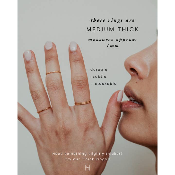 Hannah Naomi - Vendita all'ingrosso Anello midi/a fascia - Anello impilabile di medio spessore, riempimento in oro 14 carati5