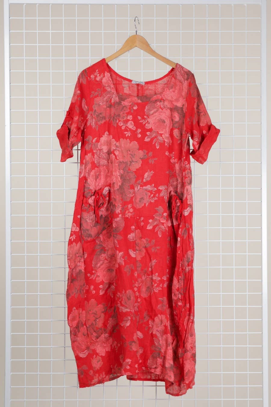 la maison des fibres naturelles – Großhandel Kleid – Damen – Leinenkleid mit floralem Muster, 100 % Leinen, Modell 6796712