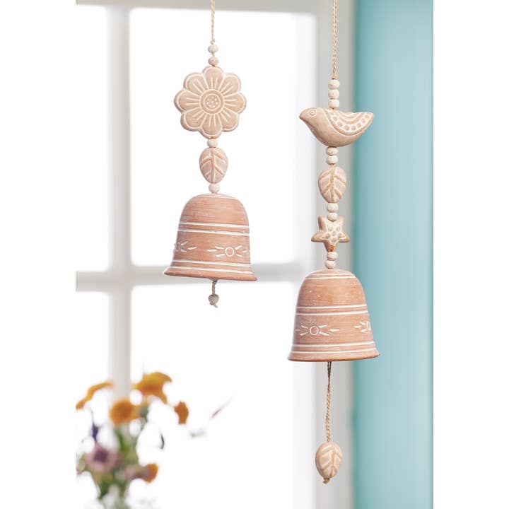 Namaste - Wholesale Wind Chime - Terracotta Wind Chime - Bird