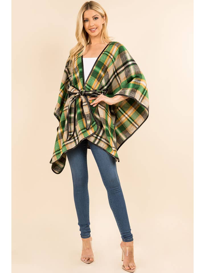 Suzie Q USA - Wholesale Kimono – Women's - Plaid Ruana with Strap8