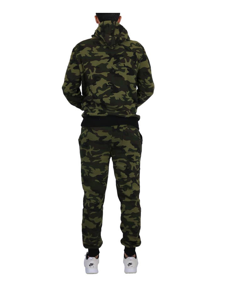 Galaxy By Harvic - Wholesale Lounge Set - Men's - Men's Fleece Hoodie & Jogger Set - SAVAGE CAMO8