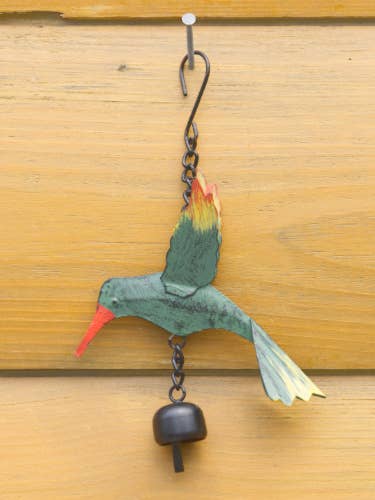Multicolor Hummingbird Ornament - Green and Orange for wholesale by Ancient Graffiti
