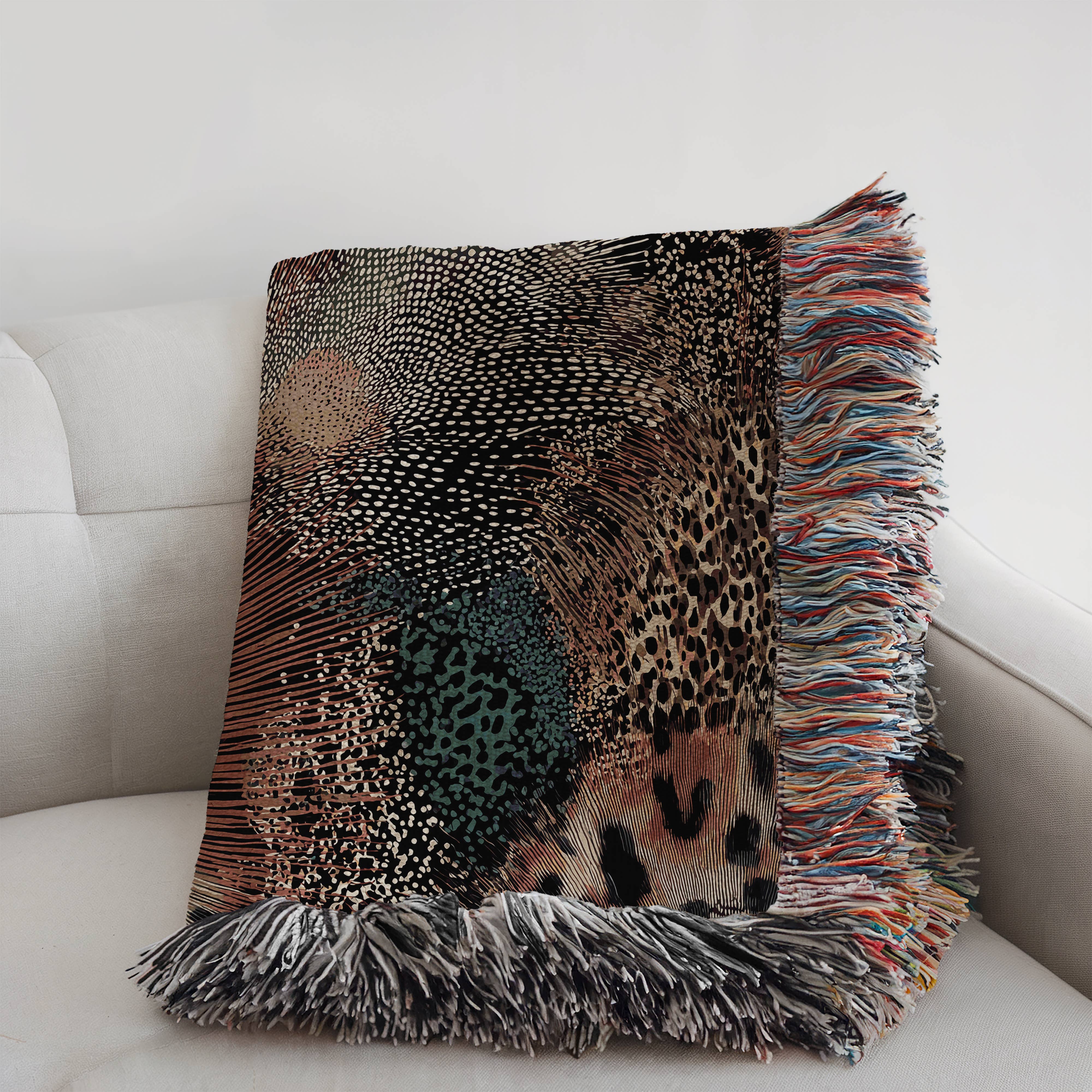 CasaIuliia - Venta al por mayor Mantas de sofá - Manta de declaración con estampado animal – Acento moderno de safari para el hogar5