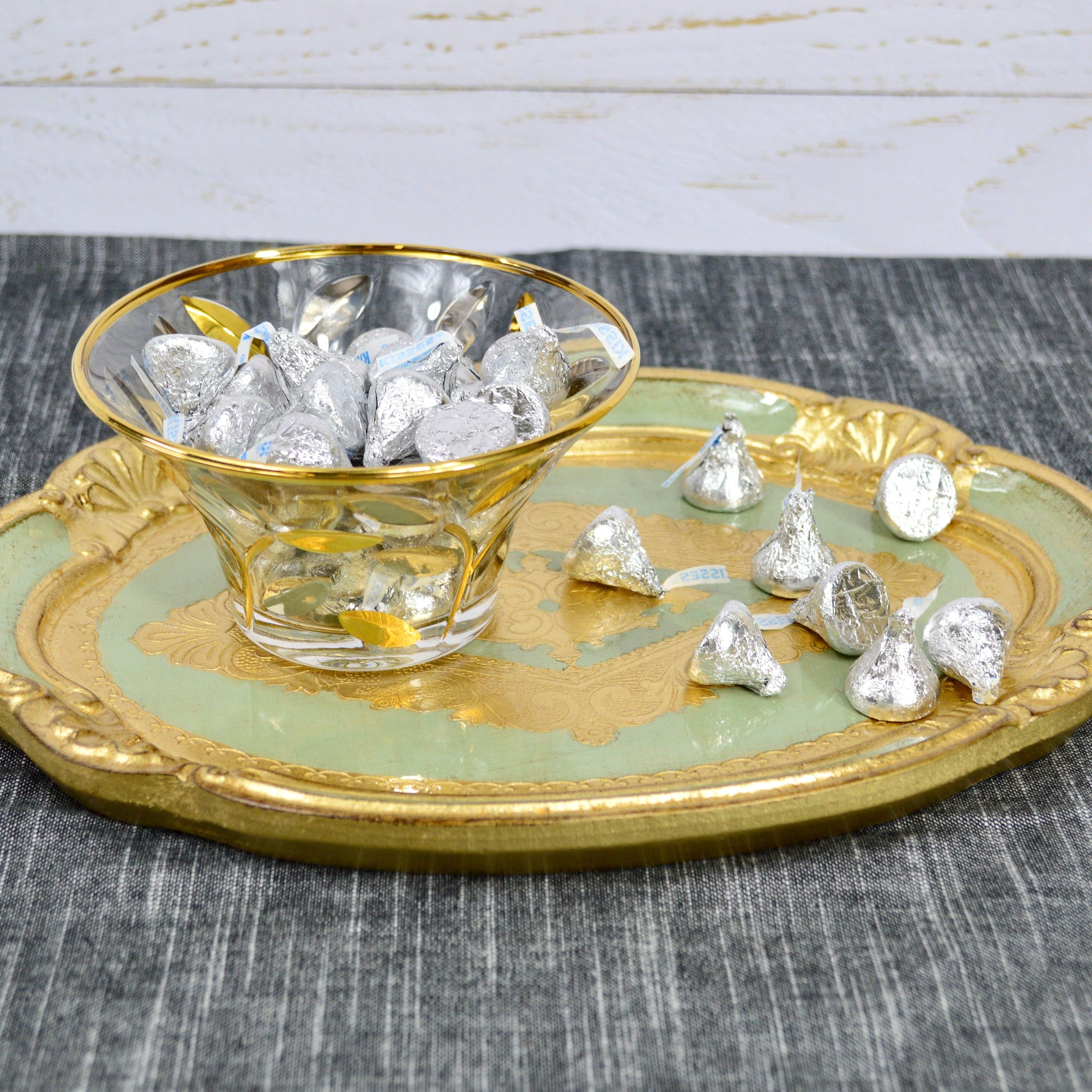 Via Graceffo – Engroshandel Pyntebakke – Florentinsk udskåret træ oval bakke, flere farver og størrelser3